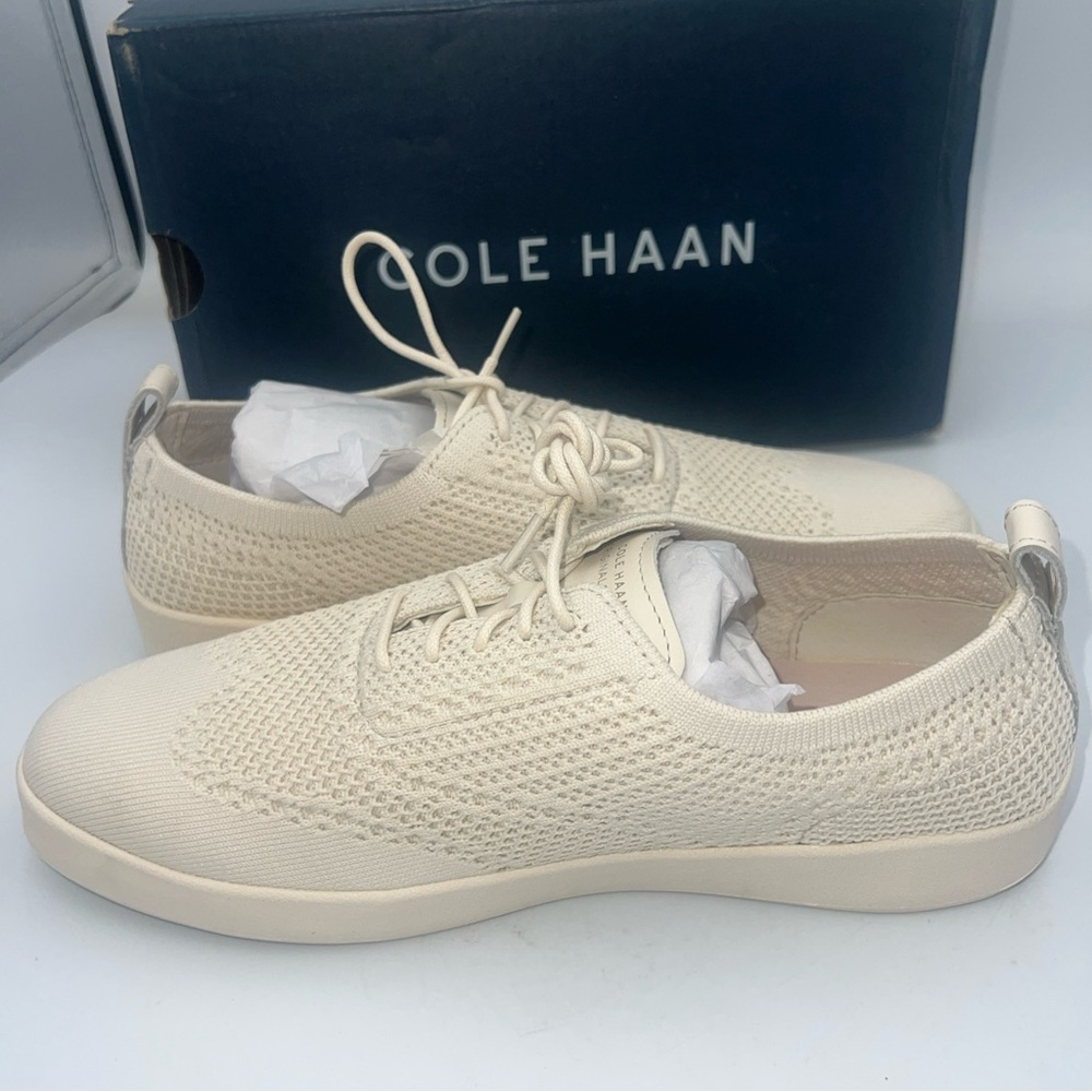 Cole Haan GrandPro Contender Stitchlite Oxford Sneaker Knit Ivory Women’s SZ 8.5 - Picture 5 of 10